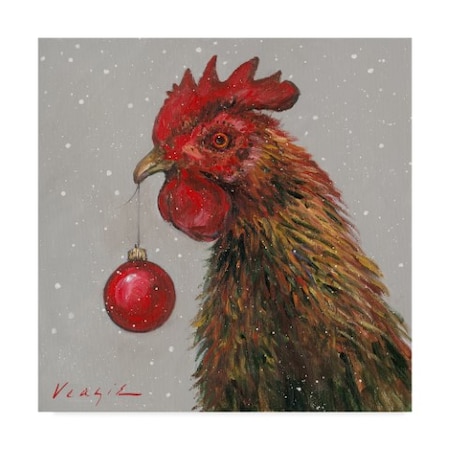 Mary Miller Veazie 'Rooster With Red Xmas Ball' Canvas Art,24x24